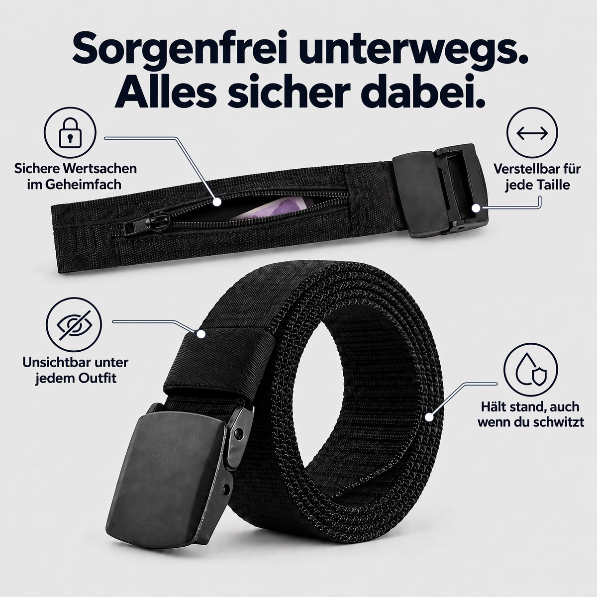 Sicherheitsgürtel mit Geheimfach